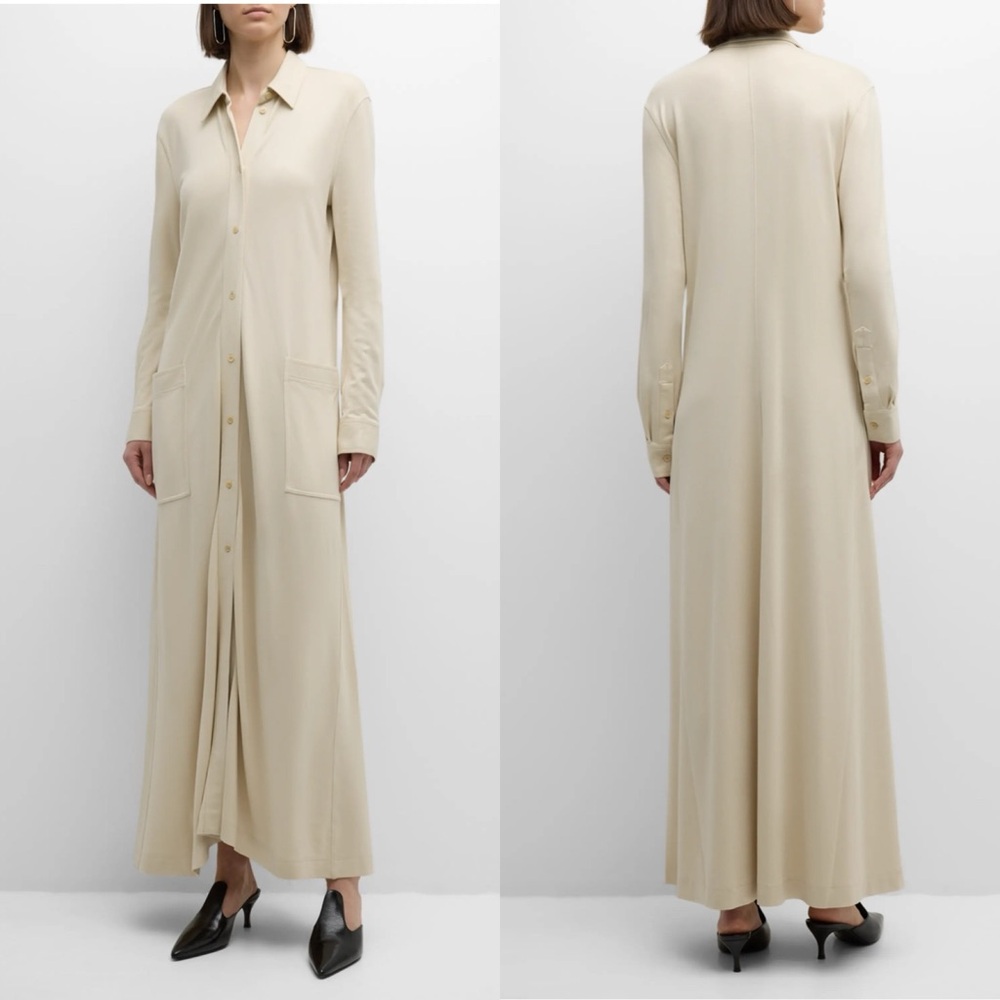 Toteme Cream Long Shirt Dress